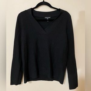 Eileen Fisher Black Textured Knit Sweater Top
